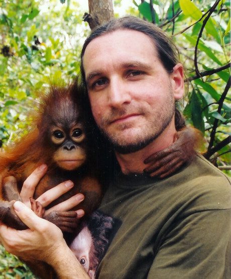 Leif Cocks with orangutan